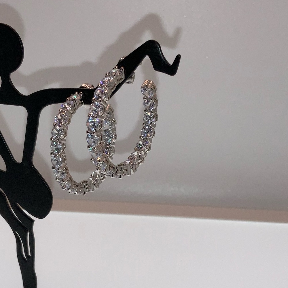 4ct Inside-Out Hoop Earrings - Picture 2 of 11